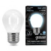 Лампа Gauss LED Filament OPAL Globe 105202205 5W E27 4100K шар матовый