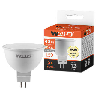 Лампа WOLTA Led 25YMR16-220-5GU5.3 5Вт 3000K GU5.3 (649) (Уценка)