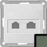 Розетка RJ11+RJ45 телефон+компьютер шампань Wessen59