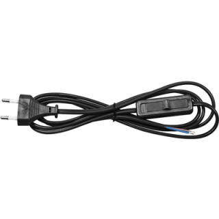 Сетевой шнур KF-HK-1 230V 1.9м (с выключателем) черный
