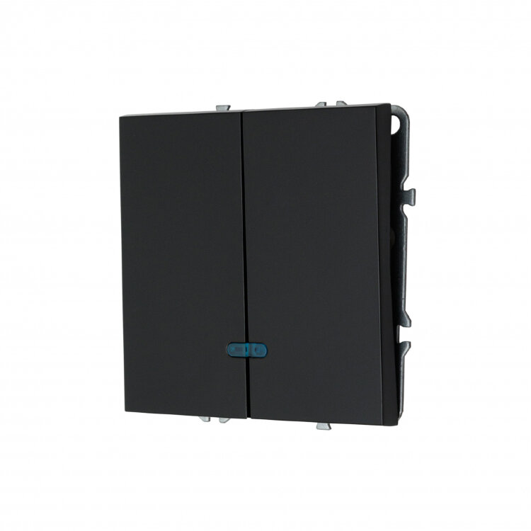 MIKAMI MI-5 Выключатель 2-кл с подсветкой Черный матовый