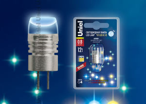 Лампа светодиодная  Uniel LED-JC-12/0.8W/DW/G4 45lm дневной Уценка