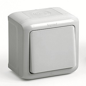 Legrand Quteo Серый Переключатель 1-кл. 782334 IP44