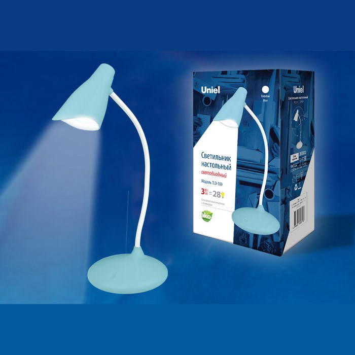 Наст. лампа Uniel TLD-559 Blue/LED/280Lm/5000K/Dimmer