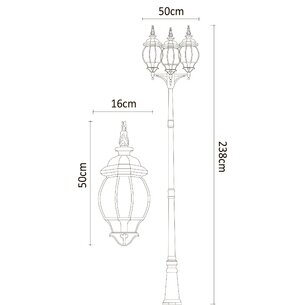 Садово-парковый светильник Arte Lamp A1047PA-3BG