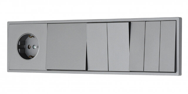 MIKAMI MI-5 Выключатель проходной 2-кл Графит матовый
