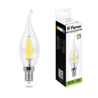 Лампа светодиодная Feron LB-167 E14 7W 230V 2700K свеча на ветру, диммируемая