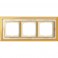 Рамка 3-постовая, серия Династия, Латунь полированная, белая роспись 2CKA001754A4572 (1754-0-4572)
