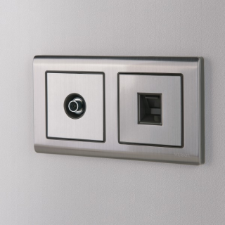 Werkel Накладка для RJ45 и RJ11розетки WL02-RJ-CP глянцевый никель