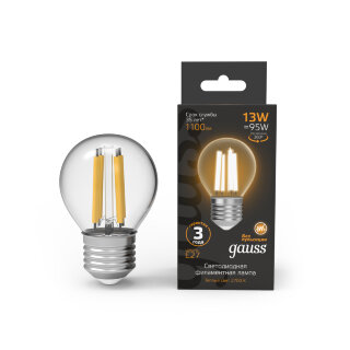 Лампа Gauss LED Filament 13W 105802113 2700K E27 шар