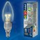 Лампа светодиодная  Uniel LED-C37P-3W/WW/E14/CL "Свеча" серия Aluminium Smile