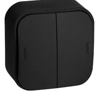 Legrand Quteo Черный матовый Выключатель 2-кл. 782474
