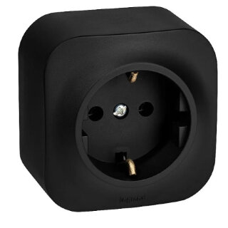Legrand Quteo Черный матовый Розетка 1-ая с/з 782472