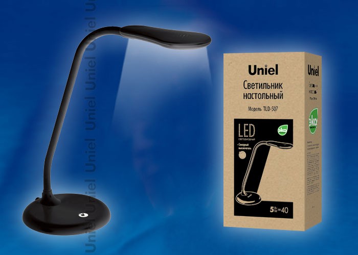 Наст. лампа Uniel TLD-507 Black LED/5W/550Lm/5000K/ черная
