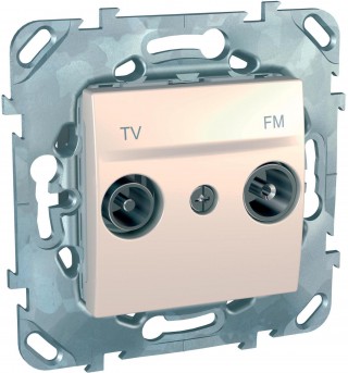 SE Unica Розетка TV-FM одиночная Бежевый
