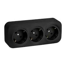 Legrand Quteo Черный матовый Розетка 3-ая с/з 782473