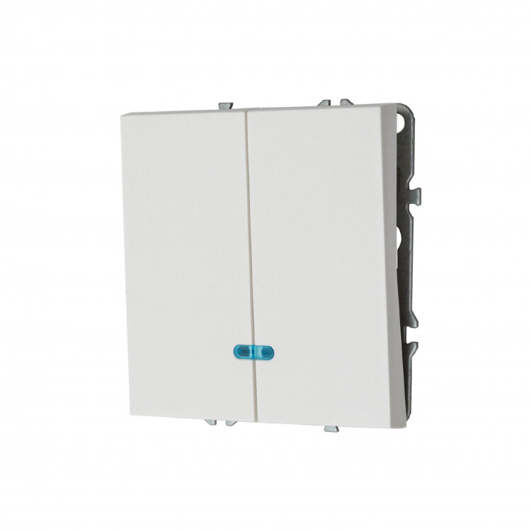 MIKAMI MI-5 Выключатель 2-кл с подсветкой Белый глянцевый