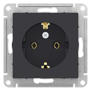 SE AtlasDesign Карбон Розетка с/з, 16А, механизм