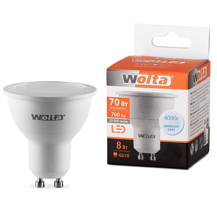 Лампа WOLTA Led 25SPAR16-230-8W GU10 4000K (159)