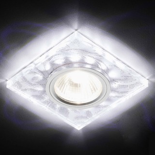 Светильник встраиваемый Ambrella S234 W/CH/WH белый/серебро/MR16+3W(LED WHITE)