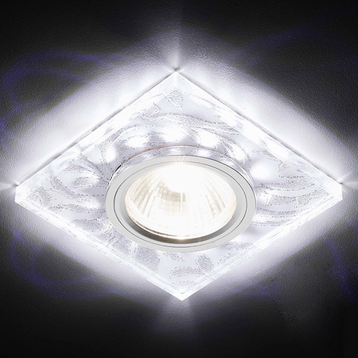 Встраиваемый светильник S234 W/CH/WH белый/серебро/MR16+3W(LED WHITE)