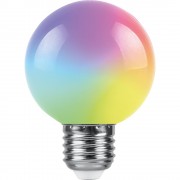 Лампа  FERON светод. LB-371 3W 230V E27 G60 матовый, RGB