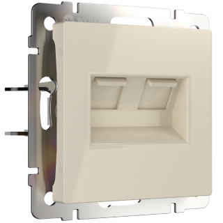 Werkel Розетка телефонная+ интернет RJ11+ RJ45 Слоновая кость WL03-RJ11-45