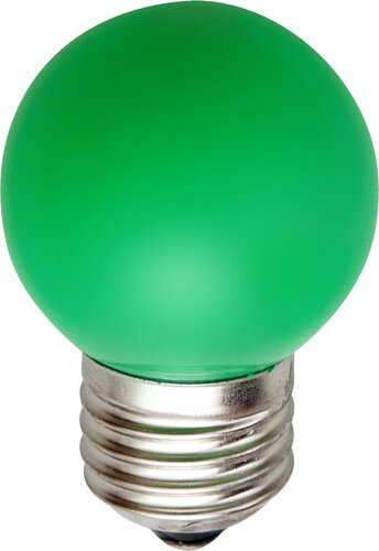 Лампа  FERON светод. LB-37 1W 230V E27 D45mm шарик, зеленая (652)