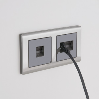 Werkel Розетка телефонная+ интернет RJ11+ RJ45 Серо-коричневый WL07-RJ11+RJ45