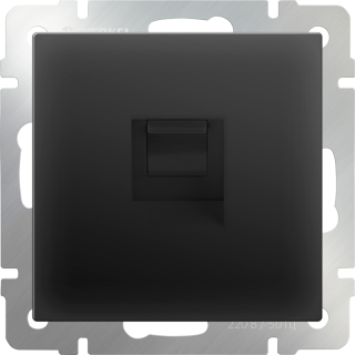 Werkel Розетка телефонная+ интернет RJ11+ RJ45 Черный матовый WL08-RJ11-45