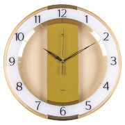 Часы настенные 34см, круг со вставками,  корпус прозрачный коричневый " Классика" "Рубин" 3327-002