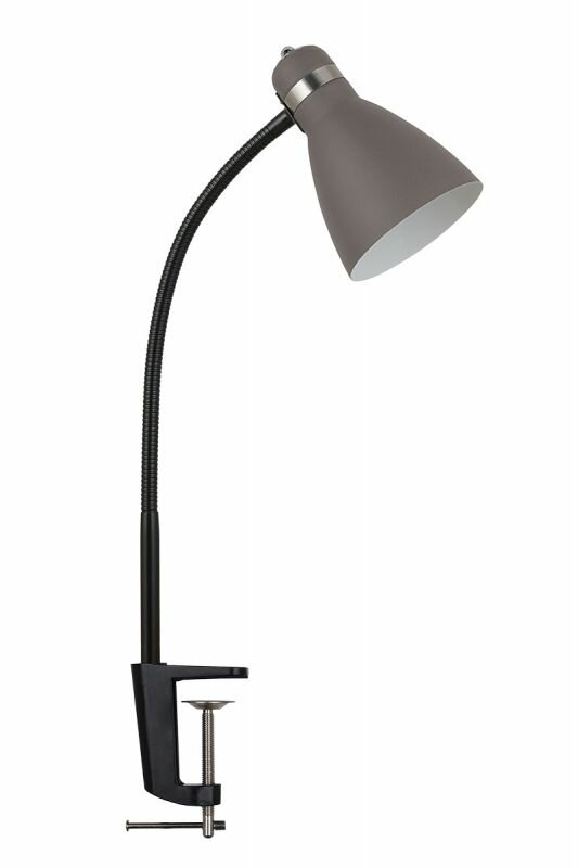 Наст. лампа HT-822 (GY серый, на струбцине, металл, Е27, 60Вт, 220-240 В)
