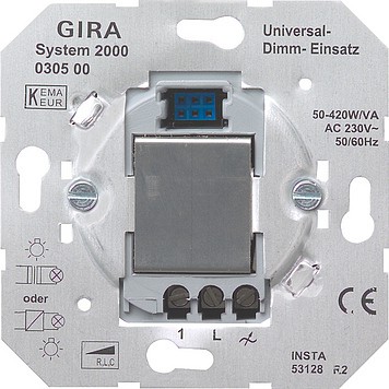 Светорегулятор GIRA MEX нажимной универс. 420W/V