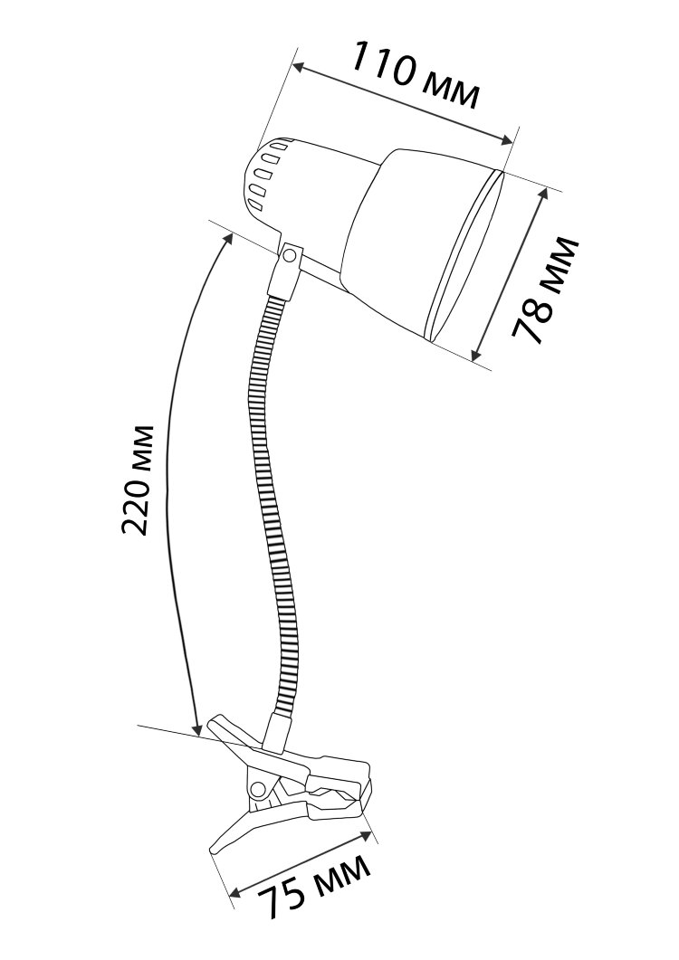 Настольная лампа MT2023  (белый глянец, на прищепке, 40Вт, 220В, Е27)