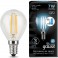 Лампа Gauss LED Filament 7W 105801207-S 4100K E14 шар диммир.