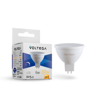 Лампа светод. Voltega Simple MR16 6W 3000K 110^ GU5.3 DIM 7257