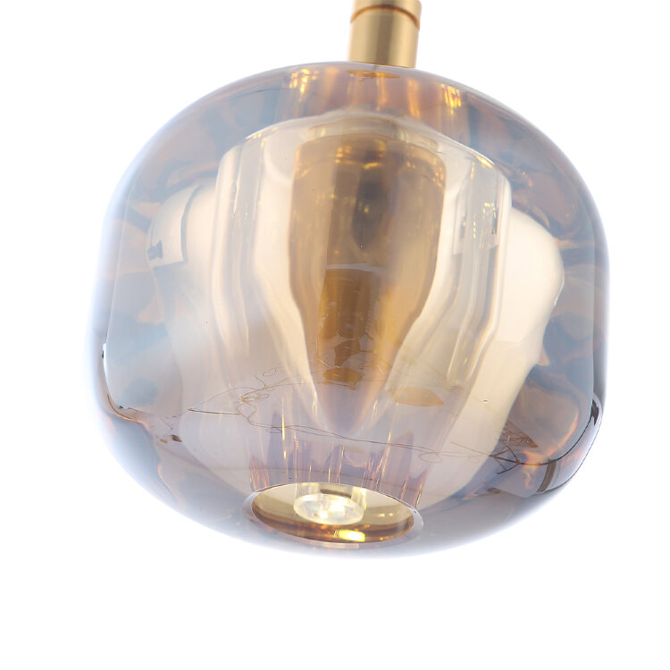 Светильник подвесной Crystal Lux BOX SP1 GOLD/AMBER 1272/201