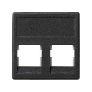 SConnect Графит Адаптер на 2*RJ45 коннектора без шторок KB076-14