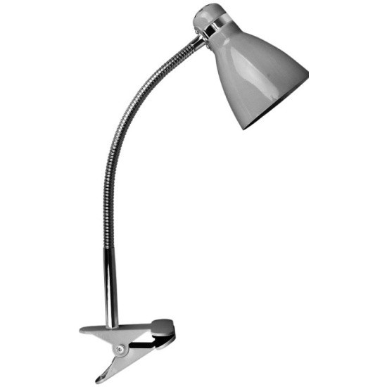 Настольная лампа HТ-102 (S, серебро, на прищепке, 45,5 см, Е27, 60Вт, 220Вт)
