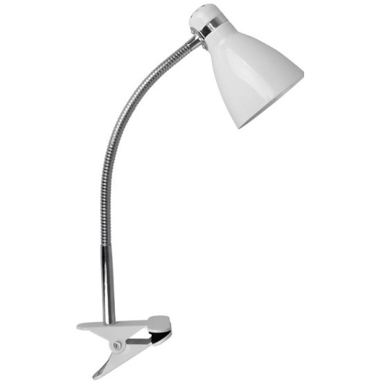 Настольная лампа HТ-102 (W, белый, на прищепке, 45,5 см, Е27, 60Вт, 220Вт)