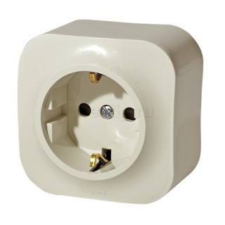 Legrand Quteo Сл. кость Розетка 1-ая с/з со шторками 782250
