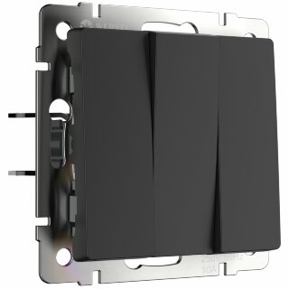 Werkel Выключатель 3-кл. Черный матовый W1130008  (WL08-SW-3G)
