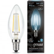 Лампа Gauss LED Filament 5W 103801205 4100K E14 свеча