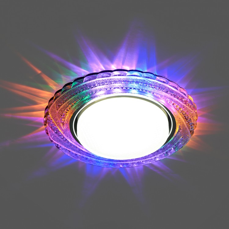 Светильник встраиваемый Feron CD4037 RGB 20LED*2835SMD 15W GX53, без лампы, хром/прозрачный