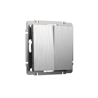 Werkel Выключатель 2-кл. с подсветкой  Серебряный рифленый W1120109 (WL09-SW-2G-LED)