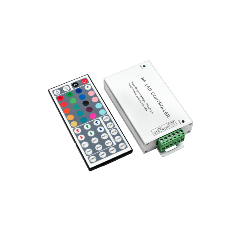 Контроллер LED MIX RGB 18A 12-24V, РФ,44 кн, RF-RGB-44-18A