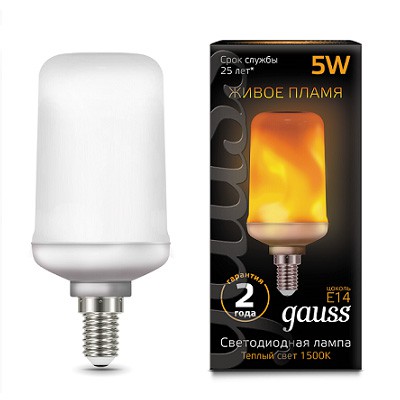 Лампа Gauss LED 157401105 T65 Corn Flame 5W E14 1500K