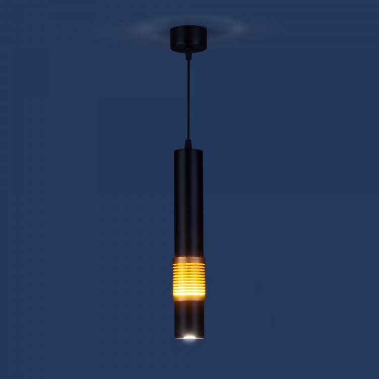 Светильник подвесной DLN001 MR16 черный матовый/золото (снят с пр-ва)