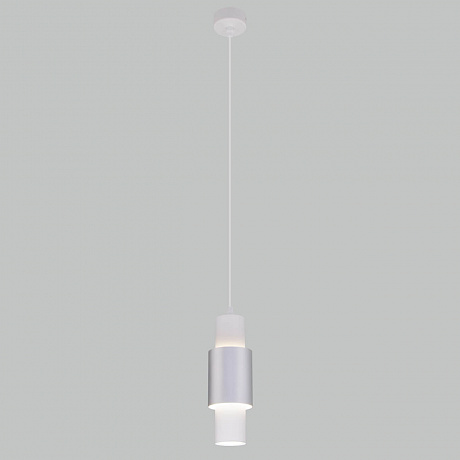 Подвесной светодиодный светильник Eurosvet 50204/1 LED белый/матовое серебро