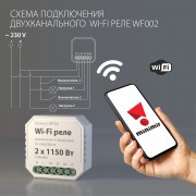 Реле Wi-Fi 2 канала 1150W WF002